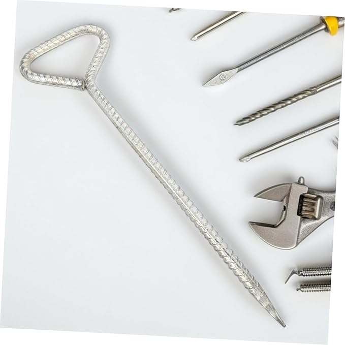 4Pcs Heavy Duty Steel Tent Stakes Galvanized Metal Camping Pegs for Tents Durable Outdoor Ground Nails for Camping Weddings and Various Outdoor Activities