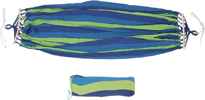 150kg Camping Hammock for Travel and Outdoor Use Double-Sized Striped Canvas Design for Beach Garden and Hiking Adventures