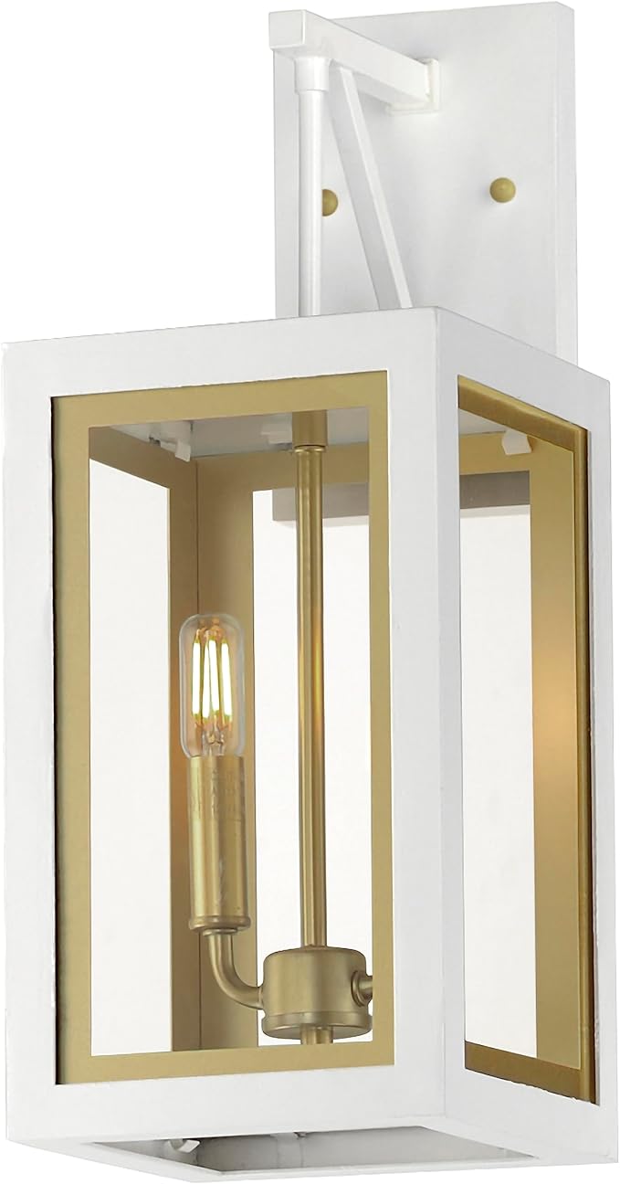 Maxim Lighting 30054CLBKGLD I Neoclass Collection 18 Inch Two Light Outdoor Wall Sconce I Black &amp Gold Finish I Modern Contemporary Light Fixture I