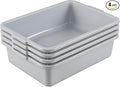4-Pack 13 L Commercial Bus Tub Box Plastic Dish Pan Tub Grey