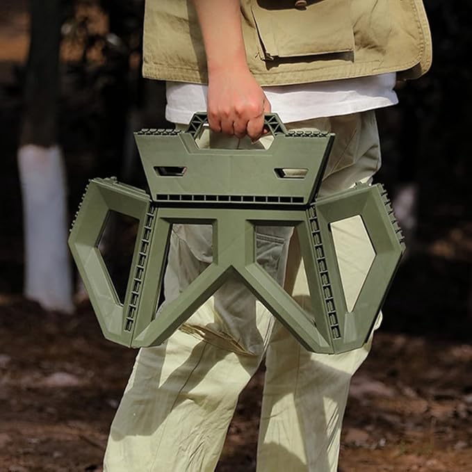Portable Folding Fishing Stool Plastic Foldable Camping Stool with Handle for Outdoor Hiking and Fishing for Adults