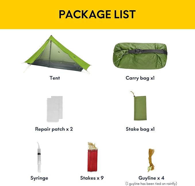 LANSHAN Ultralight Tent 3-Season Backpacking Tent for 1-Person or 2-Person Camping Trekking Kayaking Climbing Hiking