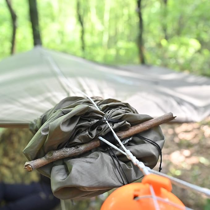Onewind Premium Hammock Tarp Sleeve 12ft Camping Tent Rain Fly Snakeskin for Tarp Easy Storage and Display Hiking and Backpacking Lightweight and Durable Water Resistant OD Green