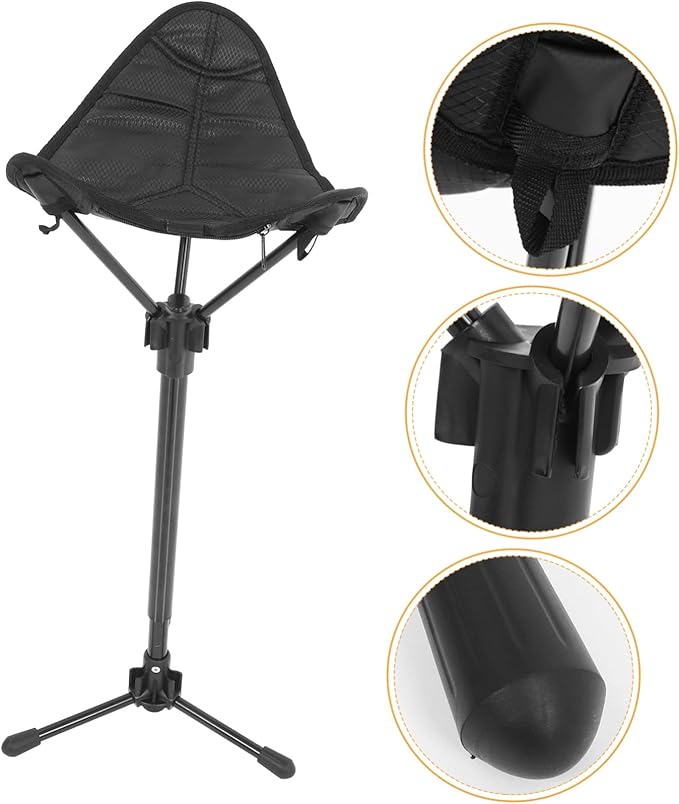 Portable Telescoping Folding Stool for Outdoor Adventures Adjustable Height Camping Chair Stable and Comfortable Fishing and Gardening Stool Collapsible Design for Hiking Picnics and Travel