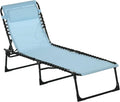 Beach-Camping Lounge-Chair Chaise-Outdoor Folding-Reclining - Tanning Chair Portable Adjustable Backrest Patio Poolside for Garden Lawn Backyard Picnics