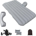 Car Air Mattress Inflatable SUV Truck Camping Mattress for Back Seat Thickened Travel Car Bed Sleeping Pad with Inflatable Pier Air Pump 2 Pillows (Grey)