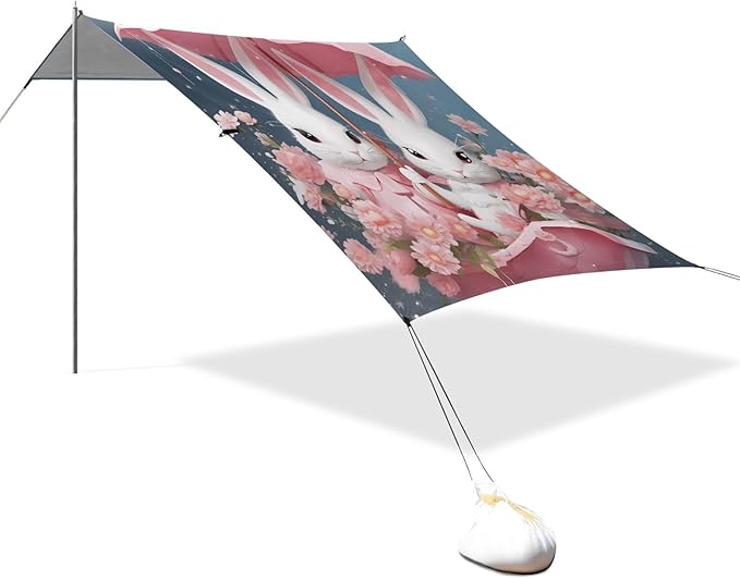 Easter Bunny Rabbit EggsCamping Sun Shelters 9.2 x 10.5 FT Beach Canopy Tent Sun Shade with Carrying Bag for Camping Trips Fishing Backyard Fun or Picnics 21340381