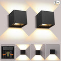 2 Pack Outdoor Wall Lights Fixture 20W3000K Exterior Modern Front Porch Sconces Hardwired Wall Mount Up Down Lighting for Patio Fence Hallway Entrance