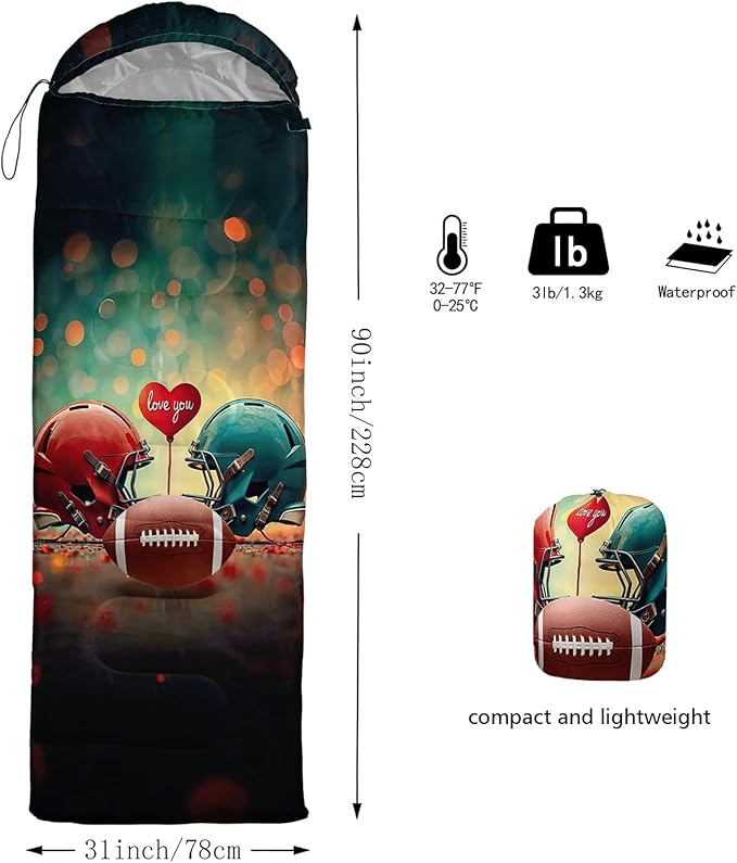 QOOMO Camping Sleeping Bags3 Season Warm &amp Cool WeatherLightweightWaterproof Sleeping Bags for Adults &amp KidsTravelingand OutdoorsCamping Gear Equipment