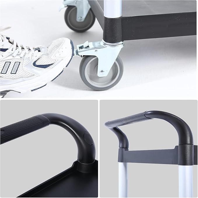 Commercial Products Standard Bus Box/Utility CartGray Large Bus Tub Plastic Heavy Duty Restaurant Wash Basin/Dish Washing Tub for Kitchen Organization/Storage (THX82)