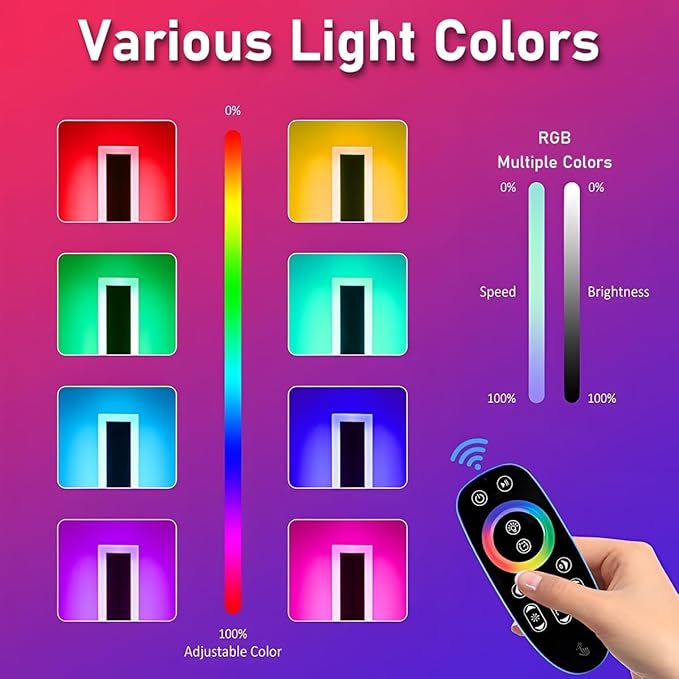 Outdoor RGB Wall Lights 31.5inch RGB/Warm/White Dimmable Modern Led Wall Lighting IP65 Waterproof Long Wall Sconce with Remote and APP Control for Outdoor/Indoor Party Gathering