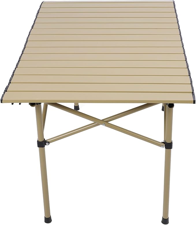 Camping Folding Table Chairs Set Aluminum Alloy Portable Ergonomic 330.7lb Load Bearing Stable Camping Long Table Chairs for Outdoor Picnic