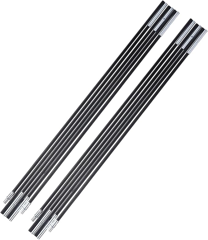 HURRISE 2-Pack Fiberglass Tent Poles 3-Piece Lightweight Support Rods for Camping Hiking Backpacking 1-2 Person Outdoor Tents