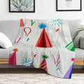 Creowell fluffy soft and comfortable blankets flannel warm sofa upholstery blankets travel camping