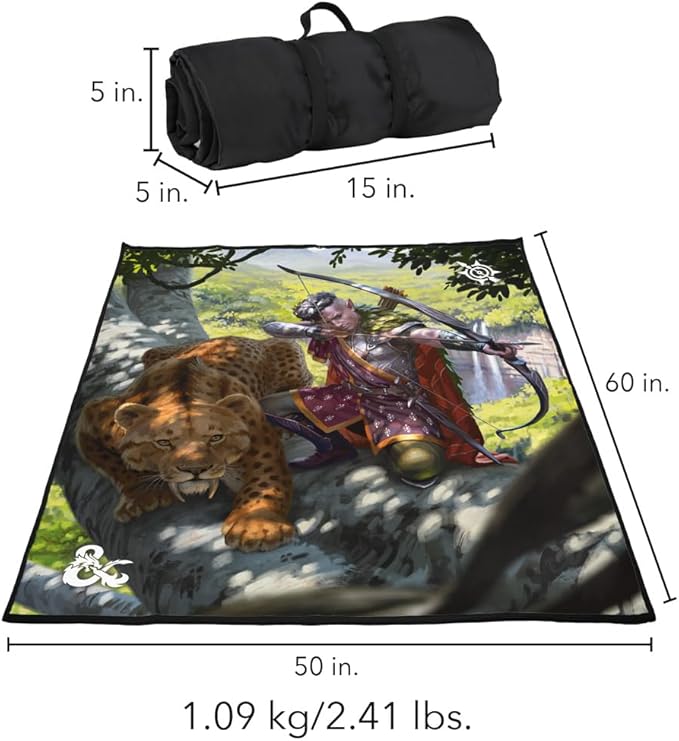 LOGOVISION Dungeons and Dragons Blanket 50x60 2024 Ranger Picnic Outdoor Foldable Blanket for Picnic Beach Camping Park Tailgate