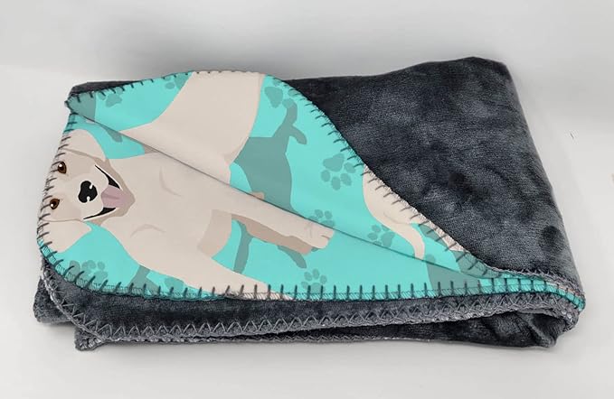 Caroline's Treasures MLM1055TBLT White Cream Labrador Retriever Soft Travel Blanket with Bag Airplane Blanket Indoor Outdoor Camping Blanket for Traveling Picnics Beach Trips Concerts