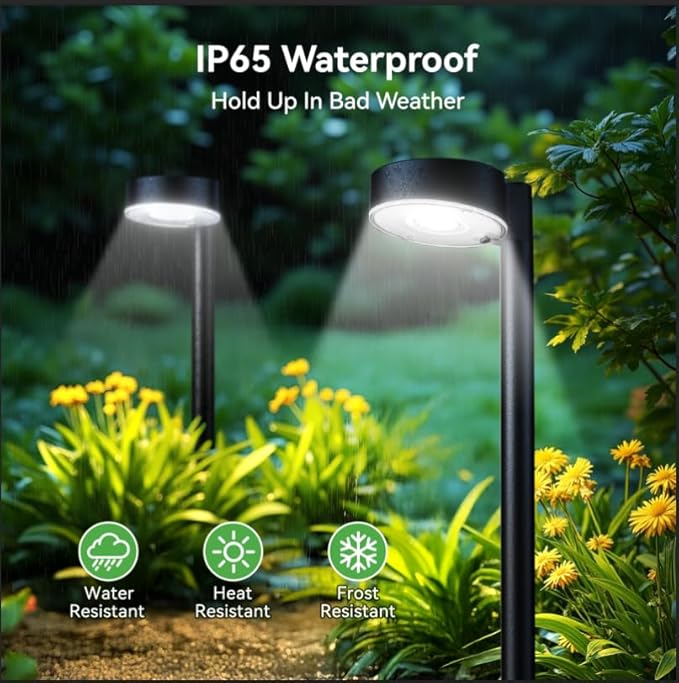 8 Pack Solar Pathway Lights Outdoor 12 Brighter LED Solar Lights Outdoor Waterproof Up to 12 Hrs Modern Path Light for Yard Garden Walkway Driveway Lawn Cool White
