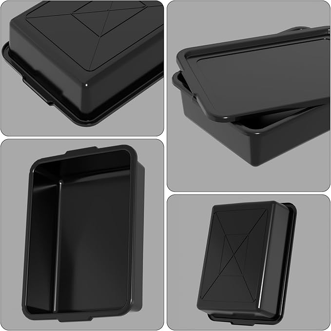 Obstnny 12 Pack 13 L Commercial Bus Tub with Lid Plastic Bus Box Black