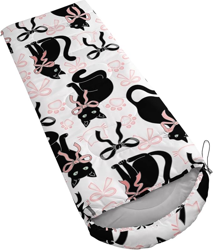 AILONEN Kawaii Panda Sleeping BagsLightweight &amp Waterproof3 Season Warm &amp Cool WeatherDreamy Purple Flower Animal Themed Sleeping Bags for BoysGirlsKidsAdults TravellingOutdoors