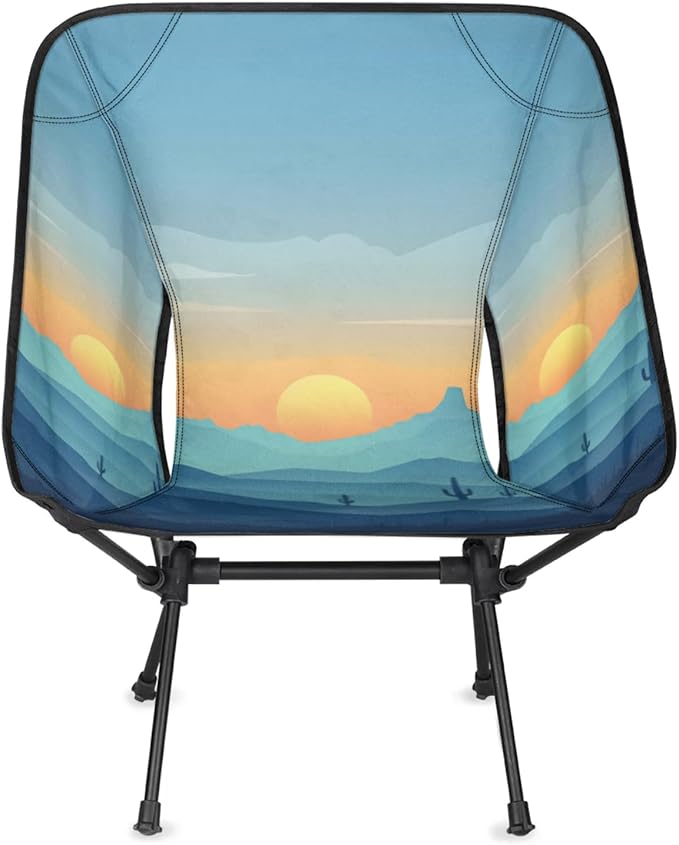 Honeybaby Folding Camping Chair Mountain Cactus Sun Camping Chairs Lightweight Portable Chair Outdoor Foldable Chairs for Camping Travel Picnic Beach Hiking