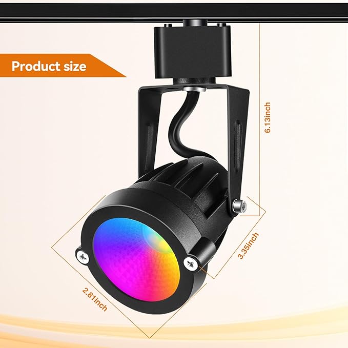 10W RGBW Track Light Heads 16 Color Adjustable and Warm White H Type Track Lighting Head for Party Accent Kitchen Ceiling Spotlight for Accent Task Art(10 Pack Black)