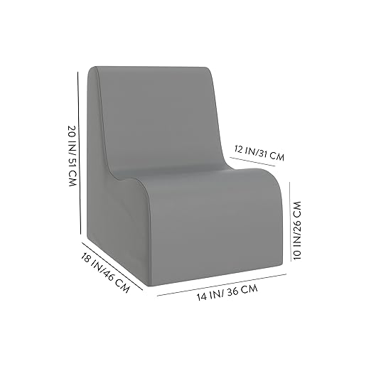 Children's Factory Contour Chair Mix-and-Match Classroom Seating Foam-Filled and Water-Resistant Flexible Seating for Classroom Elementary Size Medium Green