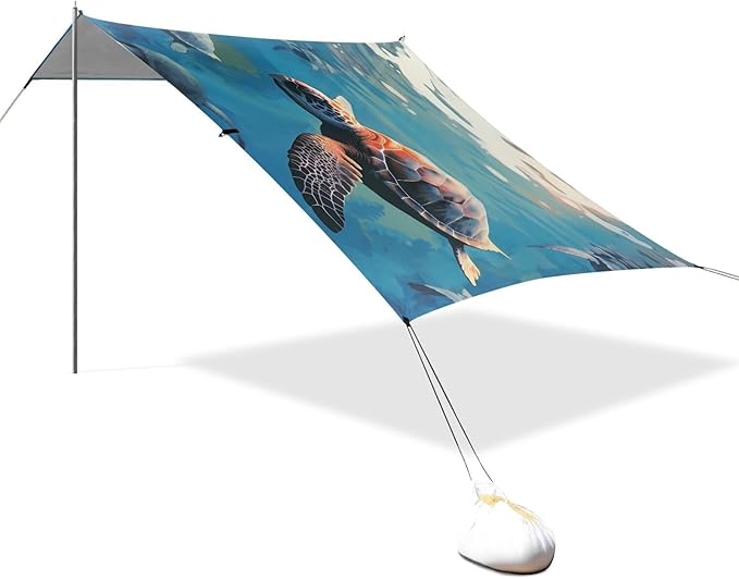 Sea TurtleCamping Sun Shelters 9.2 x 10.5 FT Beach Canopy Tent Sun Shade with Carrying Bag for Camping Trips Fishing Backyard Fun or Picnics 21341027