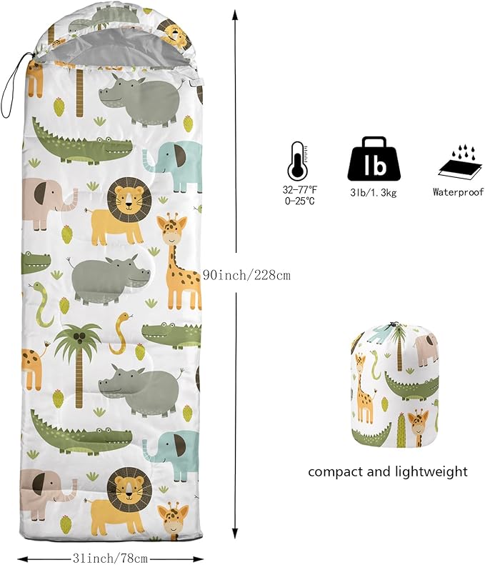 Axolotl Unicorn Sleeping Bag for Kids Boys Girls–Lightweight Warm Cold Weather Sleeping BagsWaterproof Portable Sleeping Bag with Compression Sack for Camping Backpacking Outdoor Indoor