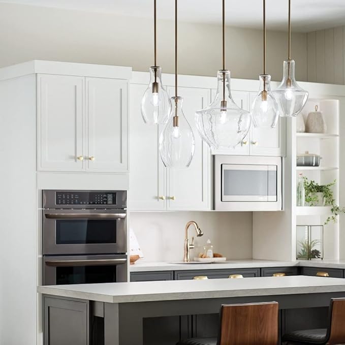 Kichler Everly 13.75 1 Light Hour Glass Pendant Clear Glass Olde Bronze®