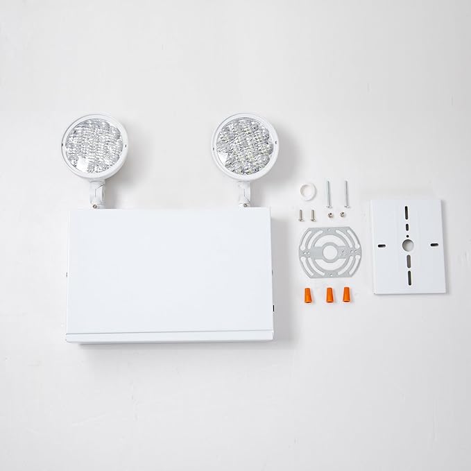TANLUX New York City Approved Emergency Light Emergency Lights with Battery Backup White Steel Housing AC 120/277V Two Heads