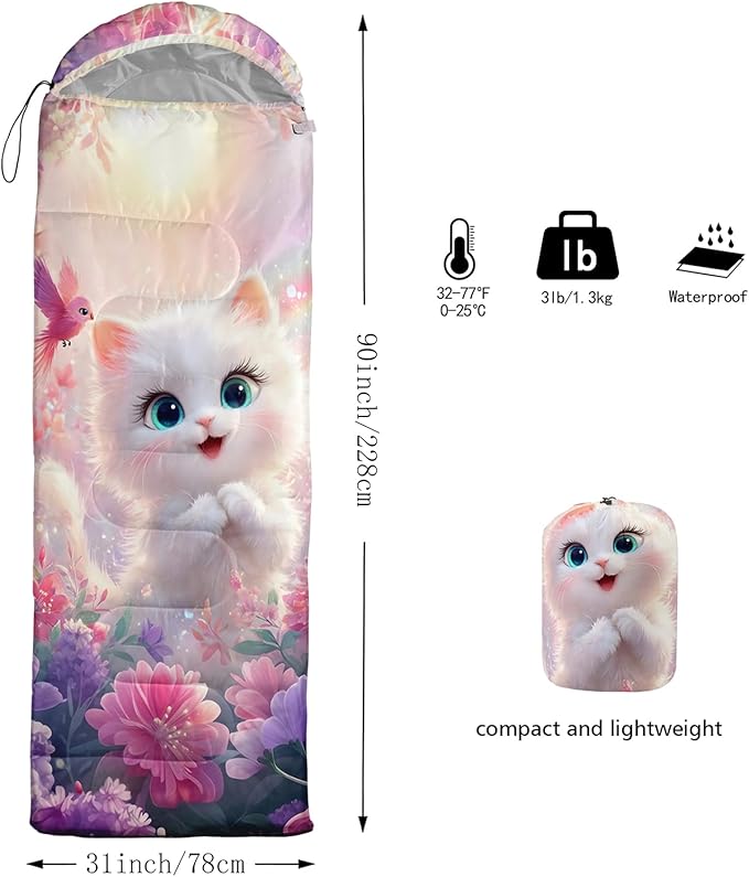 Sea Turtle Sleeping Bag for Kids Boys GirlsOcean Themed Camping GearWaterproof Compact Sleeping Bag for Camping Backpacking Outdoor Hiking.