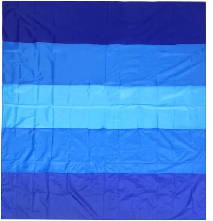Beach Blanket with Stakes and Carrying Bag Extra Large 83x79 inches Waterproof Sand-Free Blue Stripes