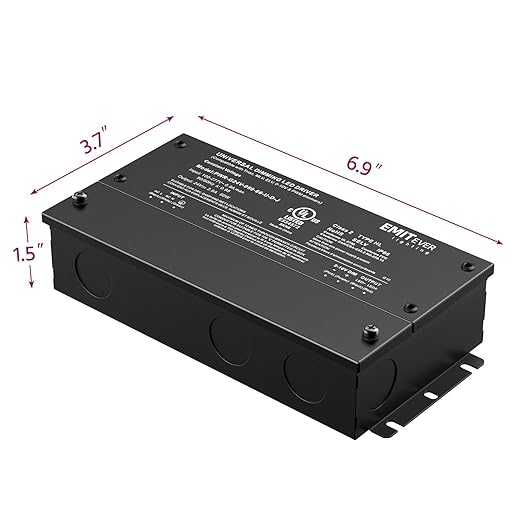 EMITEVER Dimmable Led Driver 2 Packs 60W AC 110V-277V to DC 24V Transformer 5-in-1 Dimming: ELV/MLV/TRIAC / 0-10V / 1-10V / 10V PWM/Potentiometer Waterproof IP67 and UL ListedClass 2