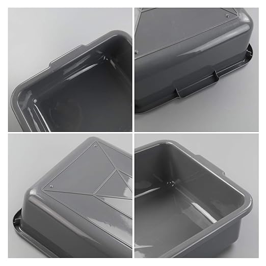 4-Pack 13 L Gray Commercial Bus Tubs Utility Bus Boxes