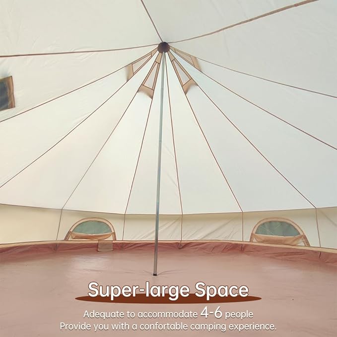 Oxford Bell Tent for Family Camping - Spacious 13.1ft /16.4ft Yurt with Stove Jack Large Glamping Tents for 4-8 People 4 Season Oxford Hot Tent Shelter