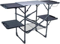 GCI OUTDOOR Slim-Fold Cook Station | Portable Folding Kitchen Table with a Heat Resistant Tabletop 4 Side Tables &amp Storage Rack Perfect for Picnics &amp Camping Trips
