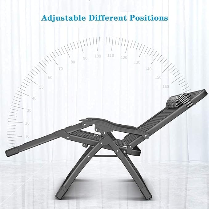 ReclinerFolding Sun Lounger Chair Garden FurnitureCamping Garden Deck Chairs Zero Gravity Recliner Reclining Waterproof Chaise Loungers Metal for Outdoor Office