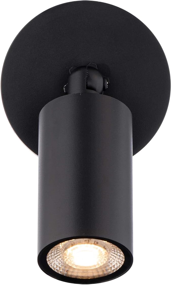 Cylinder LED Single Adjustable Indoor or Outdoor Wall Light 3000K in Black