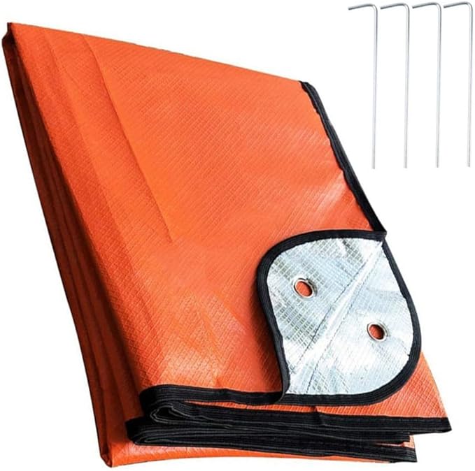 Reflective Thermal Tarp for Camping and Survival Lightweight Insulated Blanket for Outdoor Activities (Green)