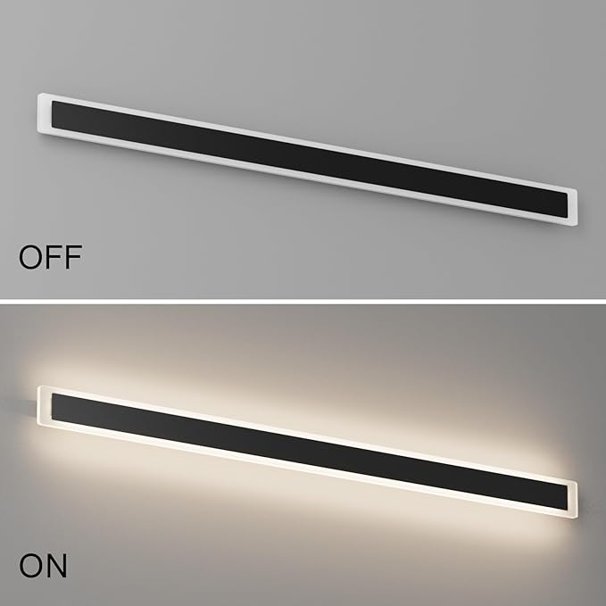 56In Long Outdoor Wall Light 4000K Dimmable IP65 Waterproof Linear Outdoor Light Modern Exterior Wall Lighting for Porch House