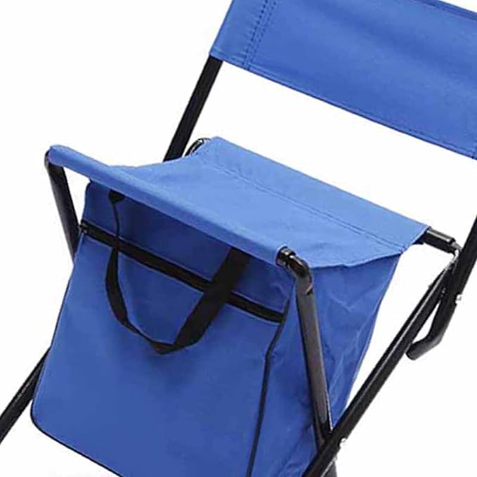 Strong Bearing Capacity Folding Chair Comfortable Fabric Armchair with Storage Pocket Bag Fishing Chair for Camping Fishing Outdoors Portable Lightweight (Blue)