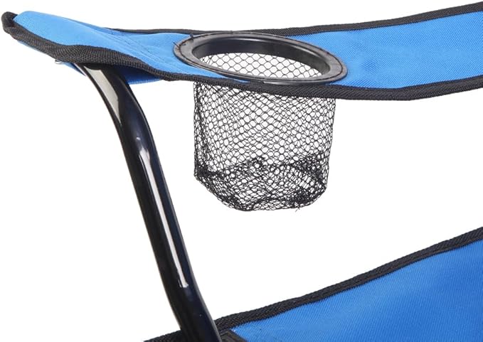 Double Folding Camping Chair W/Umbrella Fold Up Table Beverage Holder Carrying Bag Cooler for Patio Pool Park Outdoor Beach Picnic Portable (Blue)
