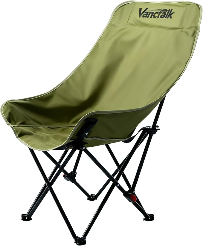 Outdoor Folding Chair Ultralight 4.4LBS Portable Camping Chair with Adjustable Gear Lever &amp Carry Bag 330LBS Heavy Duty Carbon Steel Chair for Camping Hiking Picnic Outdoor Activities