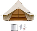 Happybuy Canvas Bell Tent - 4 Seasons Breathable 100% Cotton Canvas Yurt - w/Stove Jack Luxury Glamping Tent Waterproof for Family Camping Hunting Party