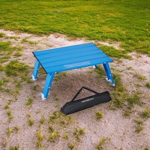 Old Bahama Bay Ultralight Aluminum Mini Table 66lbs/30kg Weight Capacity Foldable Small Beach Table with Retractable Legs Suitable for Picnic Camping Outdoor Hiking