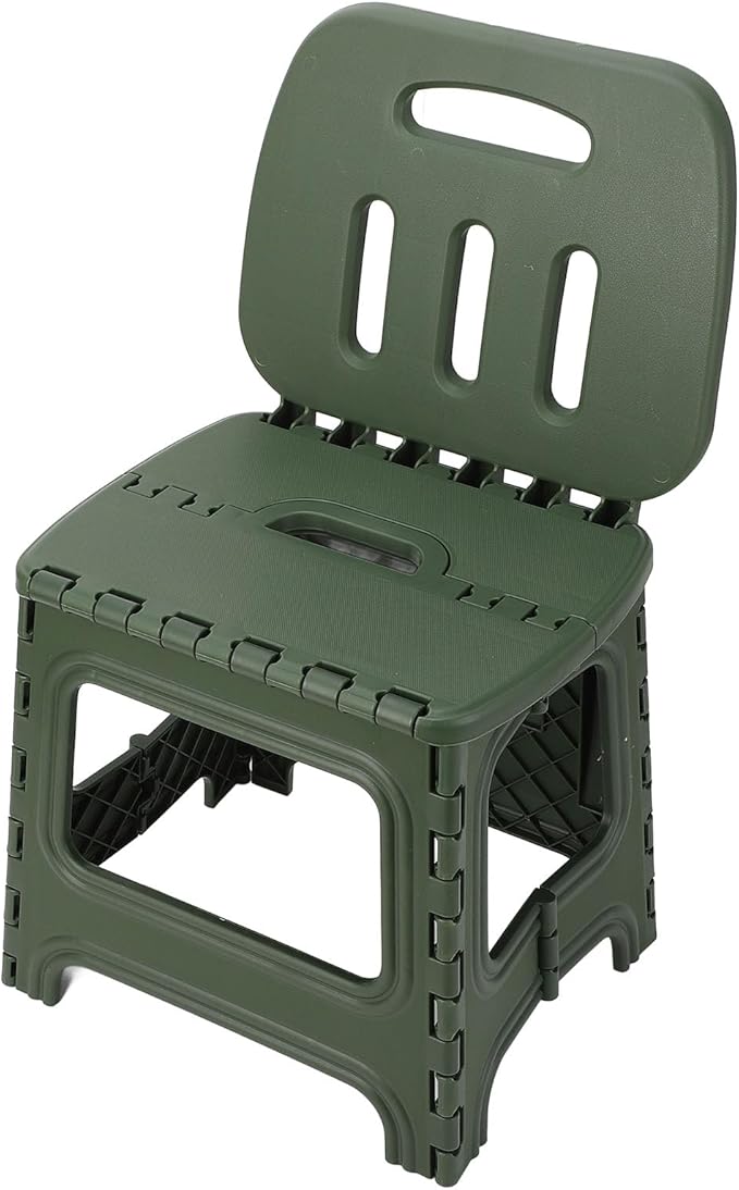 Folding Step Stool Portable PP Thickened Small Kids Step Stool with Handle Outdoor Camping Fishing Picnic (L)