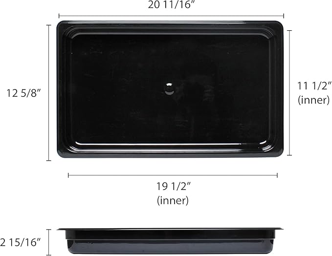 TrueCraftware- Full Size 2-1/2” Deep Polycarbonate Food Pan Black Color-Commercial Restaurant Food Storage Containers Hotel Pans for Catering Buffets Restaurants Fruits Vegetables Corns