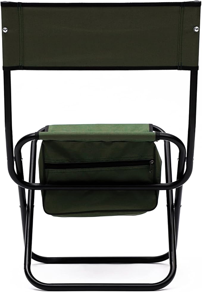 2-Piece Camping Chair Portable &amp Lightweight Portable Folding Chair Fishing Chair with Storage Bag Foldable Compact Fishing StoolFolding Stools Folding Camping StoolGreen