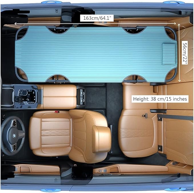 AZMANI Portable Travel Car Bed for SUV Adult Knitting Surface Holds 550 Lbs (Size: 163x56x38cm-A)