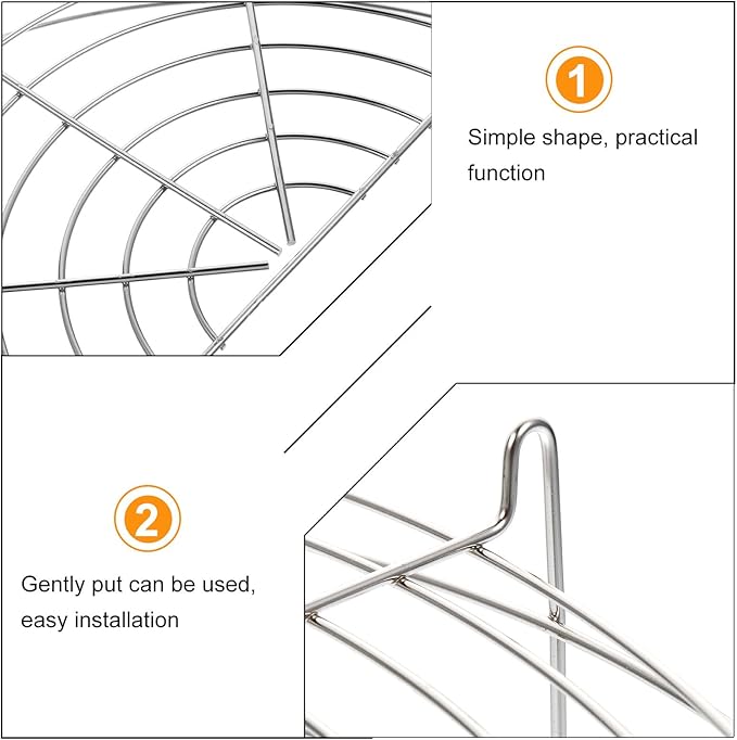 Stainless Steel Semi-half Oil Drain Rack 40cm Frying Pan Shelf Heat-resistant Kitchen Gadget for Oil Dripping and Frying Use